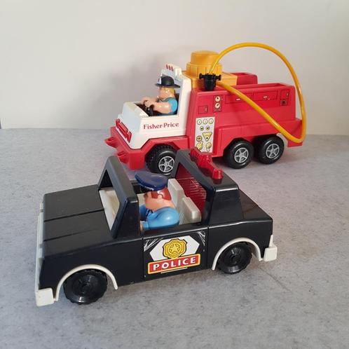 Fisher Price Husky helpers truck nr 336 en politieauto, Kinderen en Baby's, Speelgoed | Fisher-Price, Ophalen of Verzenden