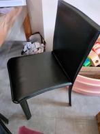 Stoelen (zwart, zes stuks) - GRATIS, Huis en Inrichting, Stoelen, Ophalen, Gebruikt, Zwart, Leer