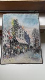 pasteltekening ferdinand jorwitz st katharinaplein(?), Antiek en Kunst, Ophalen of Verzenden