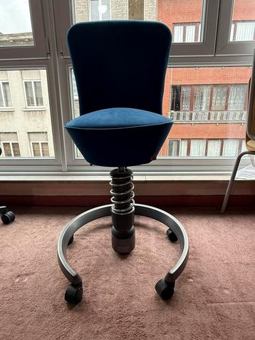 Blauwe Aeris Swopper met rugleuning, Enlèvement, Utilisé, Bleu, Chaise de bureau