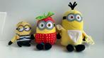190: Set van 3 minions knuffels, Kinderen en Baby's, Ophalen of Verzenden, Zo goed als nieuw, Overige typen