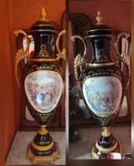 2 grote kobalt blauwe Italiaanse dekselvazen in Sèvres stijl, Ophalen