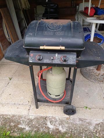 Grote verrijdbare barbecue met dubbele branders, Enlèvement, Utilisé