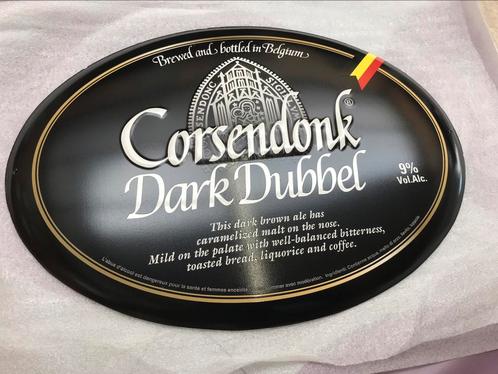 Corsendonk bier dark dubbel reclamebord metaal, Verzamelen, Biermerken, Nieuw, Reclamebord, Plaat of Schild, Ophalen of Verzenden