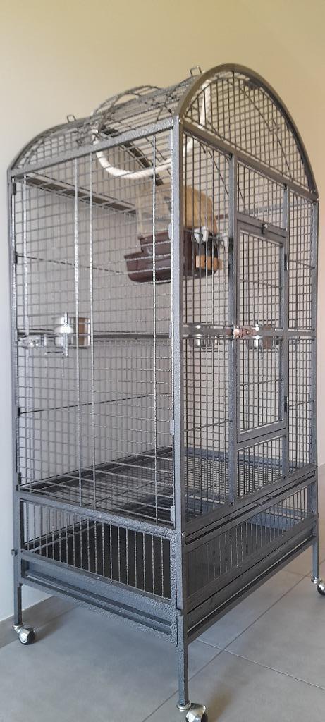 Grote vogelkooi op wielen, open dak en uitschuifbare laden, Dieren en Toebehoren, Vogels | Hokken en Kooien, Gebruikt, Vogelkooi