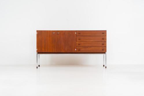 Modernistisch vintage dressoir in teak (België, jaren 1950)., Antiek en Kunst, Curiosa en Brocante, Ophalen