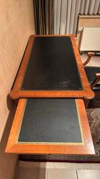 bureau Louis Philippe merisier massif et moleskine noire, Maison & Meubles, Enlèvement, Utilisé, Bureau
