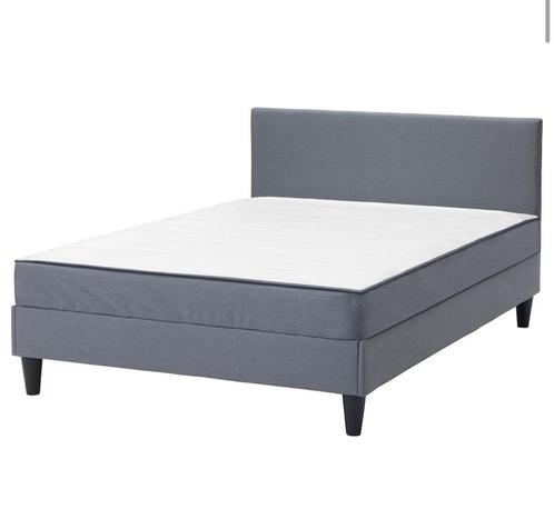 Bed + matras, Huis en Inrichting, Slaapkamer | Boxsprings, Zo goed als nieuw, 140 cm, 200 cm, Tweepersoons, Wit, Grijs, Ophalen