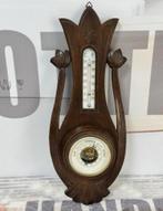 Antiek 1900-10 Veranderlyk Barometer Weerstation donkerhout, Ophalen of Verzenden, Zo goed als nieuw