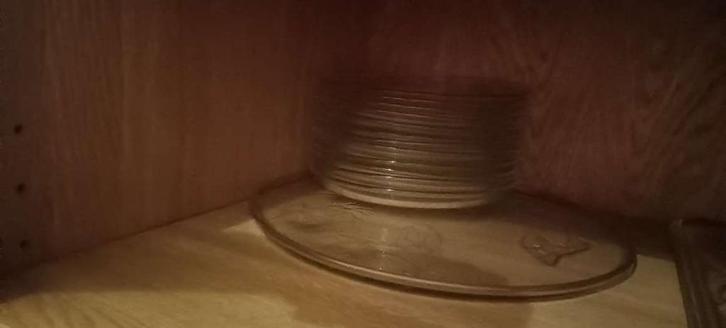 23 delig vintage glazen gebaksservies, etc., Huis en Inrichting, Keuken | Servies, Zo goed als nieuw, Compleet servies, Glas, Ophalen