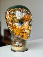 Glass head with dried flowers, Antiek en Kunst, Curiosa en Brocante, Ophalen of Verzenden