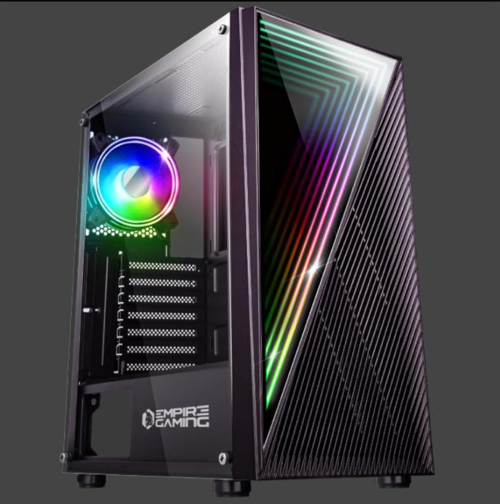 Gaming Pc behuising empire gaming Crystal en mous pad, Computers en Software, Computerbehuizingen, Zo goed als nieuw, Ophalen