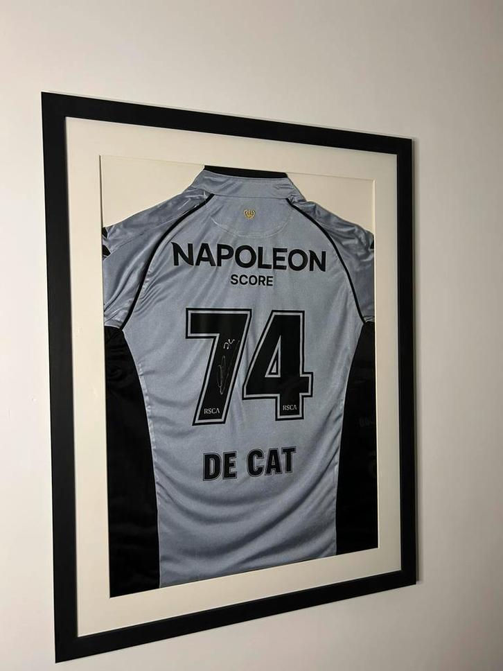 RSC Anderlecht gesigneerd shirt - De Cat 74, Collections, Articles de Sport & Football, Comme neuf, Maillot, Enlèvement