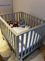 Houten babybedje blauwgrijs, Ophalen, Zo goed als nieuw, Minder dan 140 cm, 70 tot 85 cm