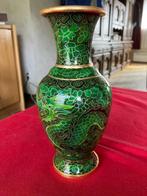 Chinese Cloisonné vaas groen, Ophalen of Verzenden