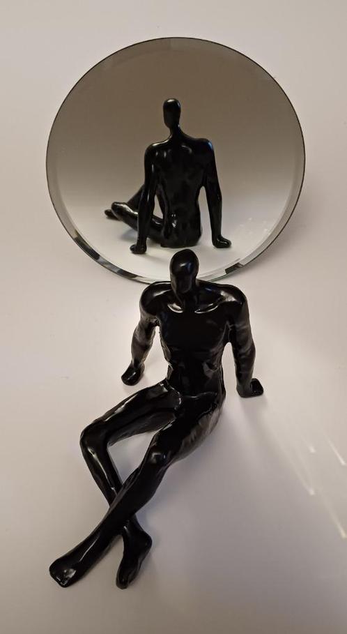 modern deco figuur / beeld – naakte man zittend, Antiek en Kunst, Kunst | Beelden en Houtsnijwerken, Ophalen