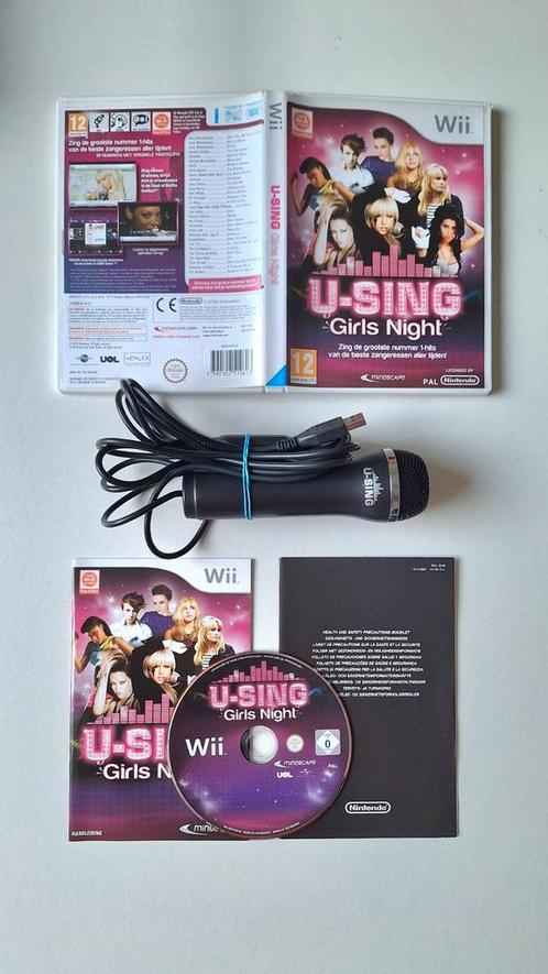U-Sing Girls Night Nintendo Wii compleet met originele micro, Games en Spelcomputers, Games | Nintendo Wii, Gebruikt, Muziek, 2 spelers