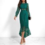 Robe de soirée en dentelle vert foncé XL, Vêtements | Femmes, Robes, Neuf, Taille 46/48 (XL) ou plus grande, Vert, Sous le genou