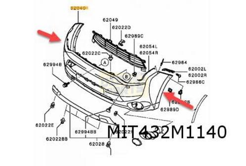 Mitsubishi Outlander (9/12-7/15) voorbumper (bij spatbordver, Auto-onderdelen, Carrosserie, Bumper, Mitsubishi, Voor, Nieuw, Verzenden