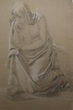 19de eeuwse studie: Treurende vrouw (53 x 71 cm), Enlèvement ou Envoi