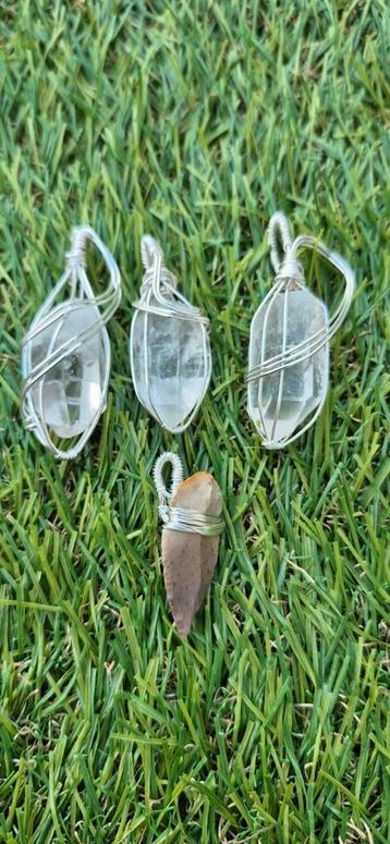bergkristal  edelstenen hanger zilver spirituele sieraden beschikbaar voor biedingen