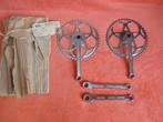 2 vintage SOLIDA cranks in verchroomd staal, met "clavettes", Fietsen en Brommers, Ophalen of Verzenden, Nieuw, Crankstel of Pedalen