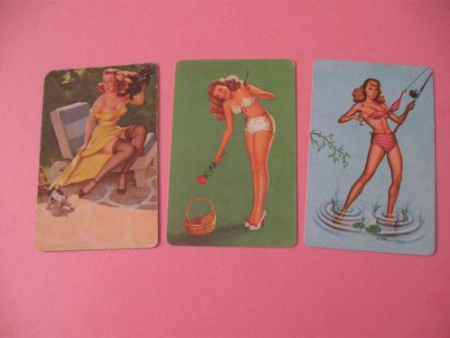 3 mooie speelkaarten pin up - Elvgren (17), Verzamelen, Speelkaarten, Jokers en Kwartetten, Zo goed als nieuw, Speelkaart(en)