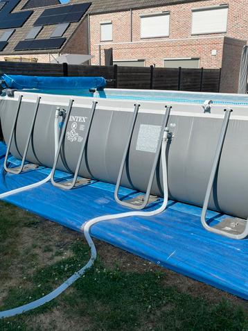 Intex zwembad met warmtepomp en zandfilter, Tuin en Terras, Gebruikt, 200 tot 300 cm, Rechthoekig, Ophalen