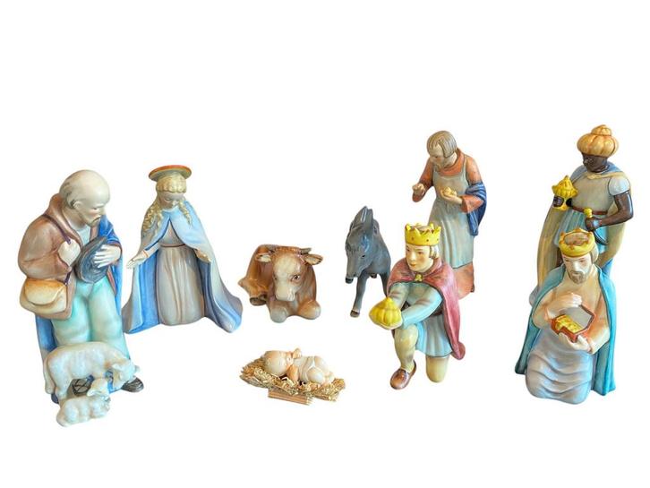 Mr. J. Hummel Goebel porseleinen wieg van 9 stuks., Antiek en Kunst, Antiek | Porselein, Ophalen of Verzenden