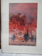 Aquarel: Avond in Venetië, Antiek en Kunst, Kunst | Schilderijen | Modern, Ophalen