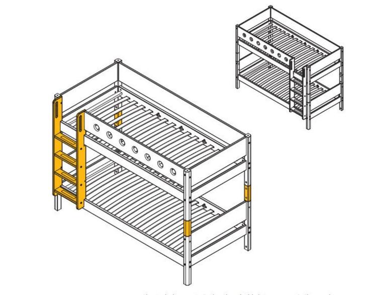 Flexa Nor White onderdelen om 2 bedden stapelbaar te maken, Kinderen en Baby's, Kinderkamer | Bedden, Zo goed als nieuw, Hoogslaper of Stapelbed