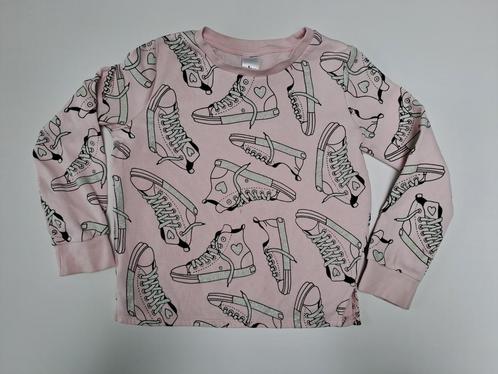 Mt 122-128 Lichtroze sweater met zilveren sneakers, Kinderen en Baby's, Kinderkleding | Maat 122, Gebruikt, Meisje, Trui of Vest