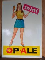 Vintage kartonnen reclamebord OP - Ale  mini zegel 1969, Verzamelen, Ophalen of Verzenden, Reclamebord