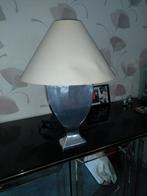 zilveren lamp met witte lampekap, Ophalen, 60 watt of meer, E27 (groot), Past overal