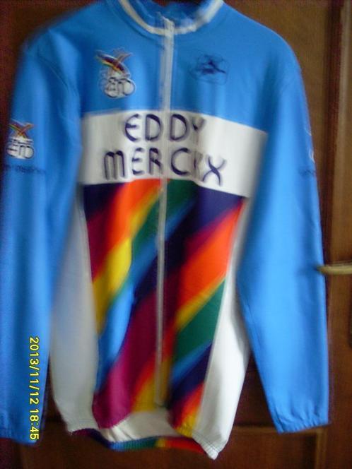 Authentieke  retro warme wielervest EDDY MERCKX met afdruk o, Fietsen en Brommers, Fietsaccessoires | Fietskleding, XL, Ophalen