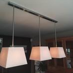 Mooie hanglamp met drie ecru kappen, Ophalen, Zo goed als nieuw
