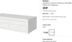Ikea Brimnes (2-in-1 bed), Huis en Inrichting, Slaapkamer | Bedden, Ophalen, Verstelbaar, Wit, Zo goed als nieuw