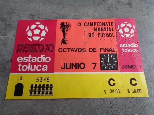 VOETBAL WORLD CUP MEXICO 70 INKOMTICKET ANNO 1970 origineel, Verzamelen, Sportartikelen en Voetbal, Zo goed als nieuw, Ophalen of Verzenden