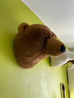 Bibib peluche sauvage & douce tête d'animal ours brun, Comme neuf, Décoration murale, Enlèvement ou Envoi
