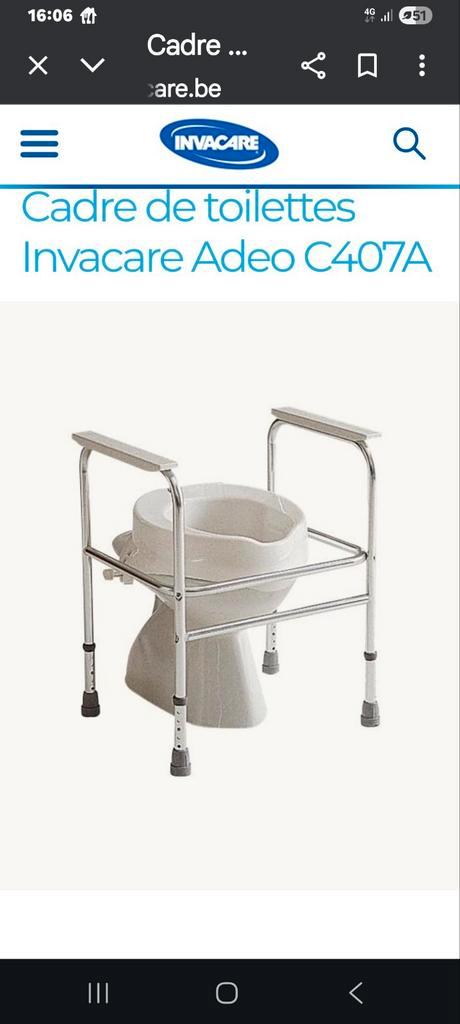 Cadre de toilettes INVACARE ADEO C407A, Diversen, Verpleegmiddelen, Zo goed als nieuw, Ophalen