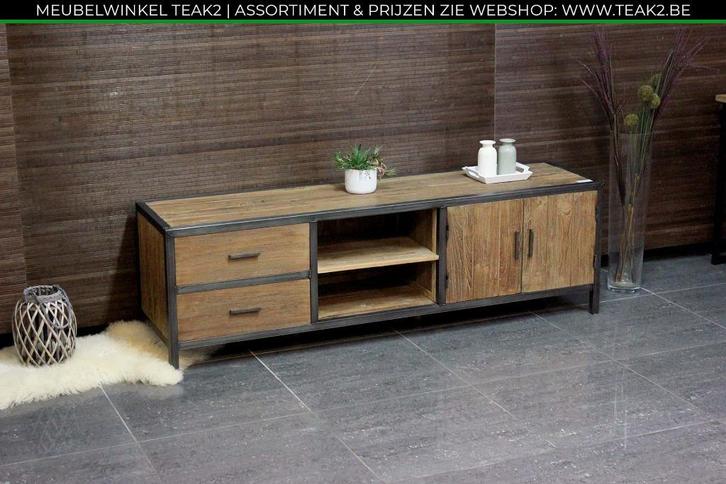 Nieuwe Tv-meubels in teak of wit - teak Tv meubel bij TEAK2, Huis en Inrichting, Kasten |Televisiemeubels, Nieuw, Teakhout, Overige houtsoorten