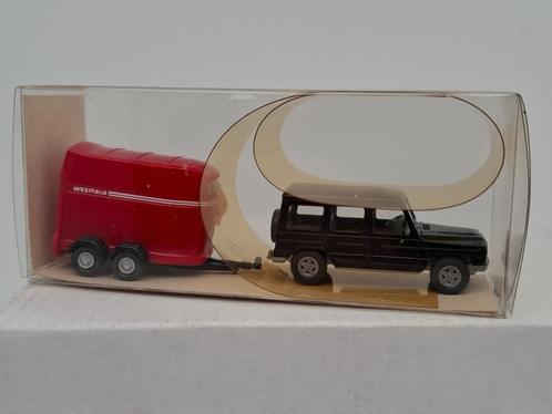 Mercedes G met paardentrailer - Wiking 1/87, Hobby en Vrije tijd, Modelauto's | 1:87, Zo goed als nieuw, Auto, Wiking, Verzenden