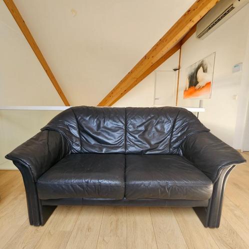 Lederen 2-zit en 3-zit te koop, Huis en Inrichting, Zetels | Zetels, Gebruikt, Rechte bank, Driepersoons, 150 tot 200 cm, 75 tot 100 cm