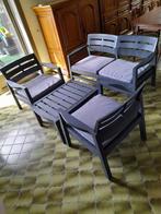 Outdoor lounge met 2 stoelen, 1 bank, 1 tafel met kussens, k, Tuin en Terras, Ophalen, 4 zitplaatsen, Loungeset, Bank