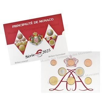 149 EURO SERIE EURO MONACO 2025 1CT TOT 2 E NIEUW ONDER ZEGE, Postzegels en Munten, Munten | Europa | Euromunten