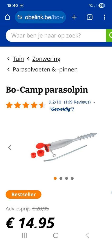 Parasol pinnen, Caravans en Kamperen, Overige Caravans en Kamperen, Zo goed als nieuw, Ophalen of Verzenden