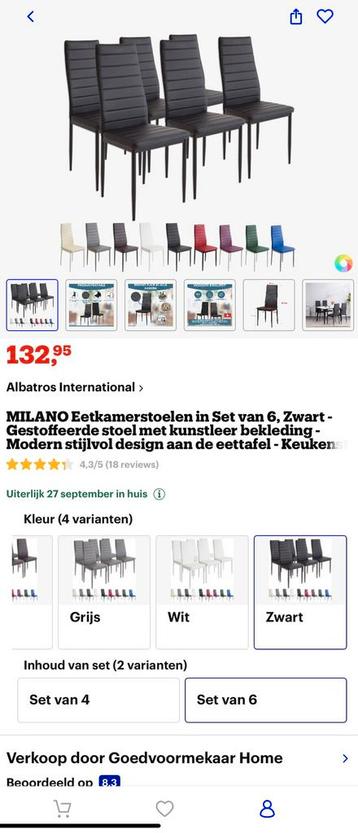 Zwarte stoelen  beschikbaar voor biedingen