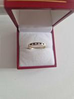 14 karaat gouden ring 585/1000 diamant en saffier, Nieuw, Goud, Goud, Met edelsteen