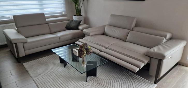 Lederen salon Franco Ferri, Maison & Meubles, Canapés | Coins salons complets, Comme neuf, Enlèvement