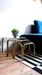 Trio de tables gigognes vintage dorées ️, Maison & Meubles, Tables | Tables d'appoint, Comme neuf